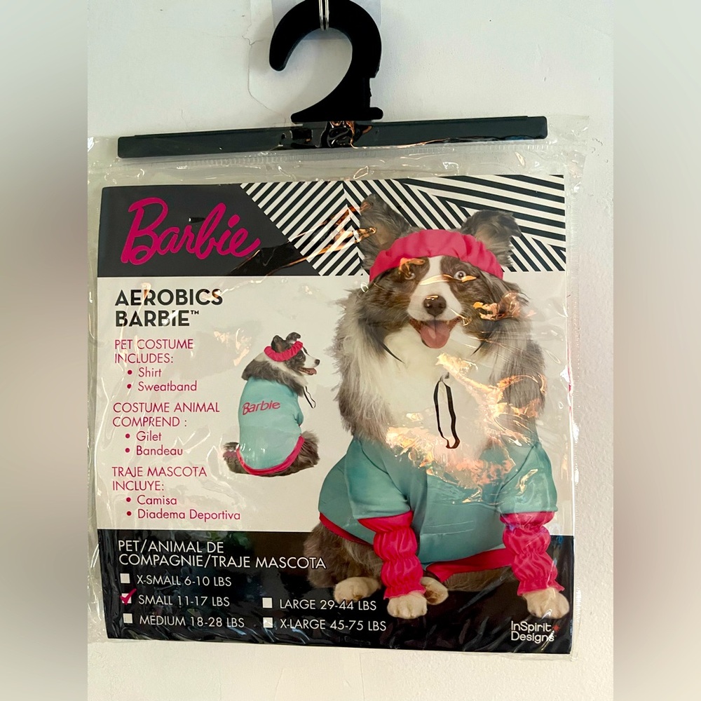 NWT Barbie Aerobics Pet Costume SIZE SMALL AND LARGE
